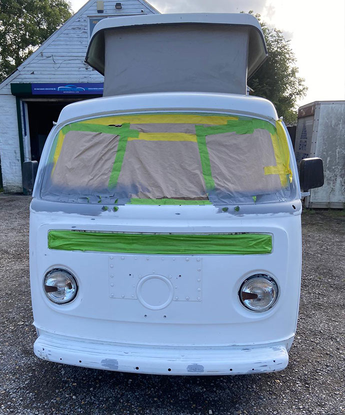 Classic Campervan restoration VW camper van respray repaint Redcar